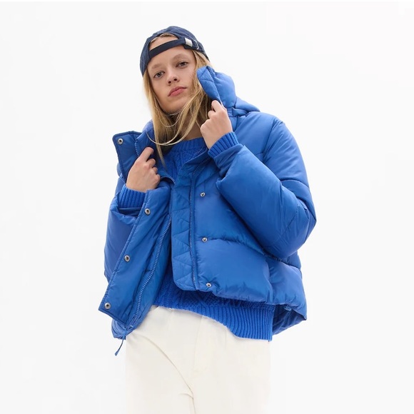 GAP Jackets & Coats Gap Women Puffer Cropped Jacket Black Coat
